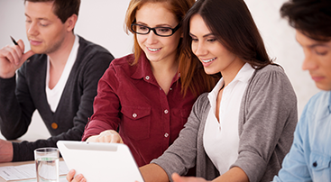 People working together on a computer