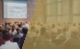 Crowd viewing a presentation