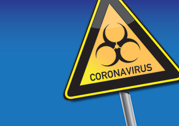 Traffic sign that reads "coronavirus"